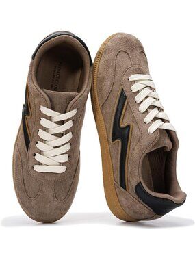 🆕Women Light Taupe Sneakers Comfortable Fashion Lace Up Trendy Sneakers Casual